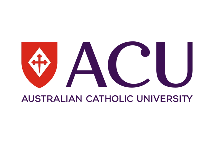 Australian Catholic University logo with emblem to the left.