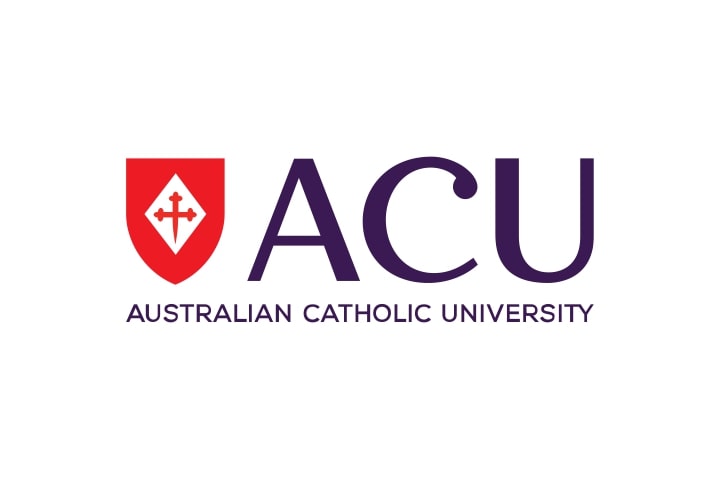 Australian Catholic University logo with emblem to the left.