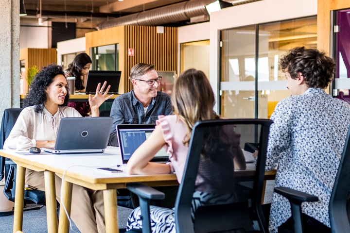 Group of people in a discussion