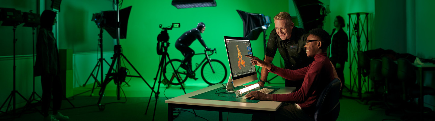 People working on a 3D image