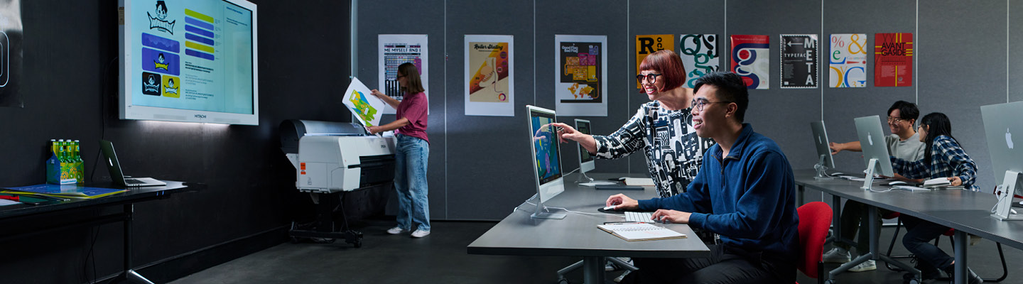 Design team working on creative project in a collaborative environment
