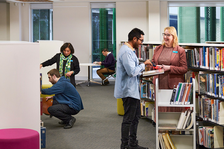 Library guests and staff