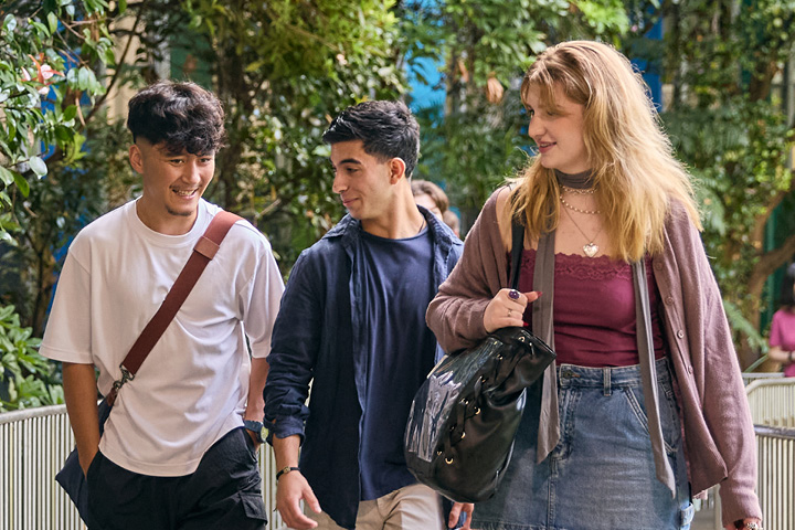 Students walking in front of Bradfield College