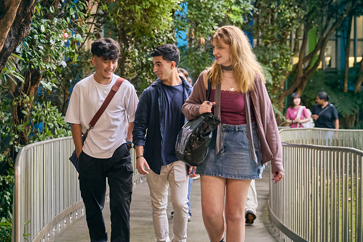 Students walking in front of Bradfield College