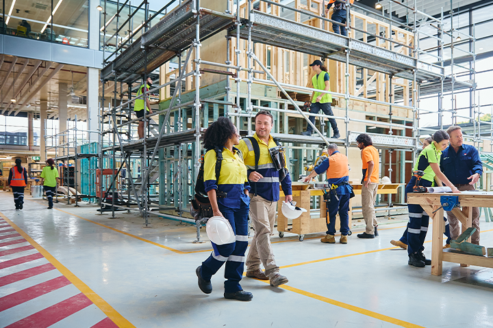 Students working through the IAT Construction workshop