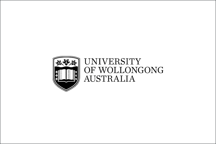 UOW Australia logo with a shield containing stars and an open book adjacent
