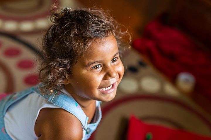 Radiant smile of young Aboriginal child