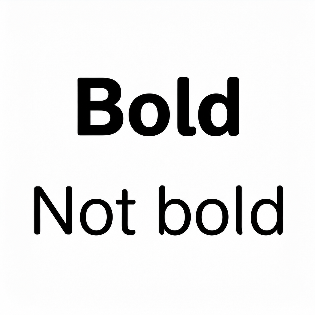 The word “Bold” in bold text above the words “Not bold” in regular text.